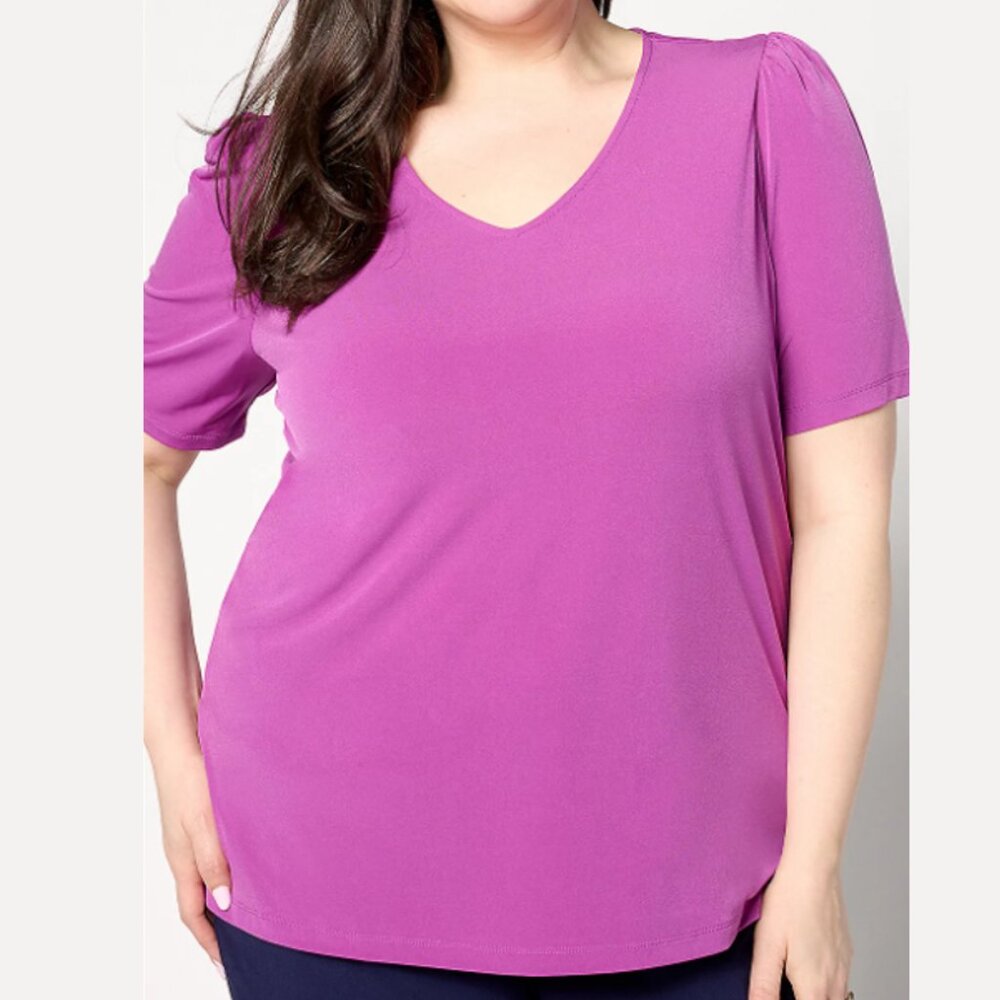 Susan Graver Solid Liquid Knit Top  15926